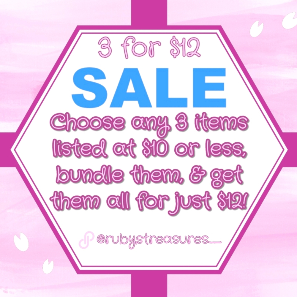 ✨️ 3 for $12 SALE ! ✨️ Any 3 items for $12 !!⚡️See description for more details!